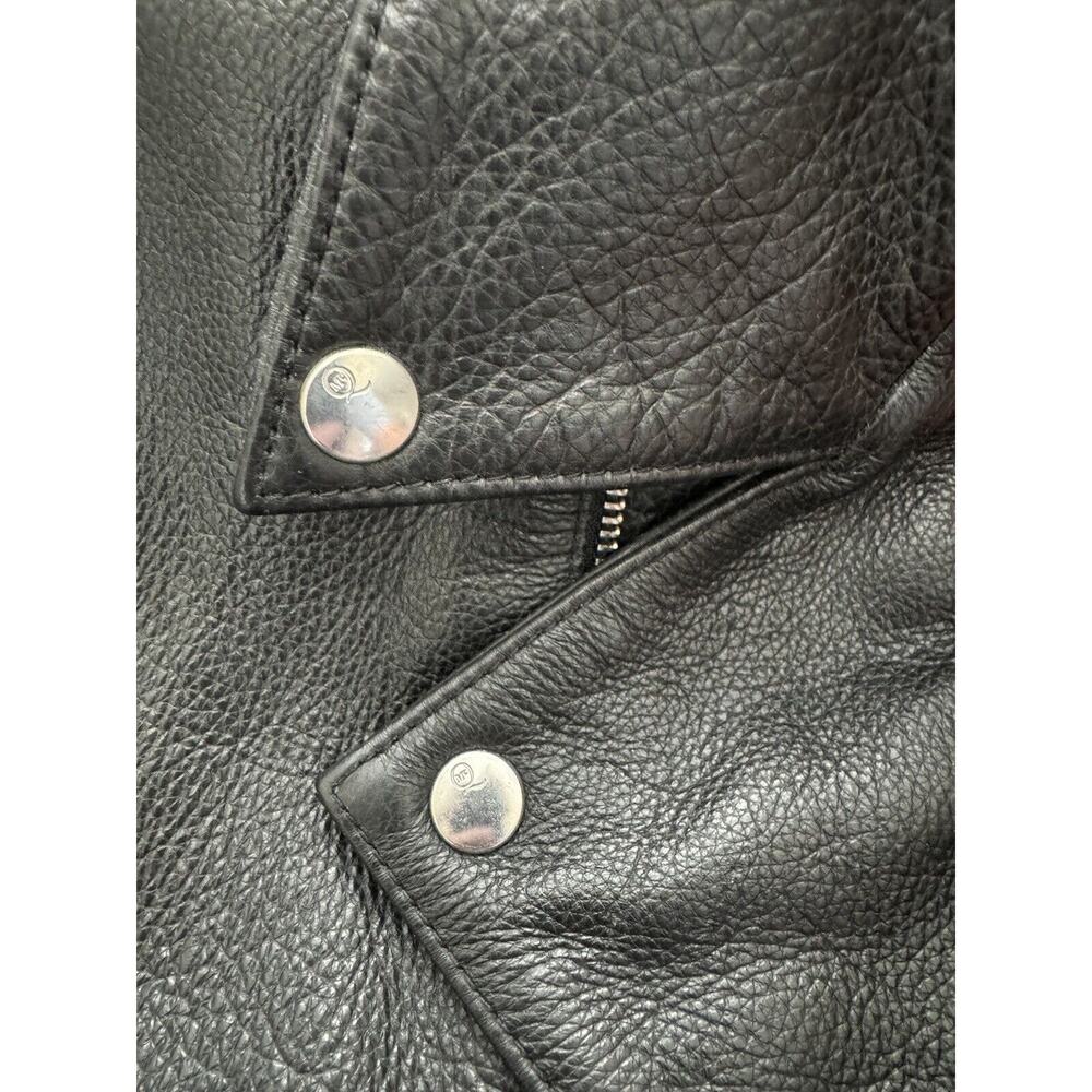 Alexander McQueen Leather Biker Jacket Men’s IT46 Asymmetrical Wool Sleeve - Picture 7 of 14